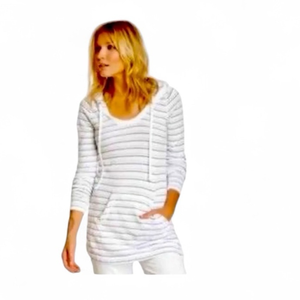 Standard James Perse Malibu white hoodie with gray stripes size 1 ( small)